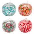 Set de 4 juguetes antiestrés con forma de manzana navideña, purpurina y gel relajante - Manzanas de Navidad / 6cm