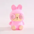 Schattig roze konijn knijpspeeltje met grappige uitpuilende ogen voor stressverlichting - Konijn