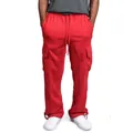 Vibrant red men's multi-pocket cargo pants featuring a retro streetwear casual style - M / Bottoms / Red