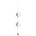 Λεπτομέρεια από κρυστάλλινο suncatcher με χρυσό μενταγιόν νεράιδα και φεγγάρι - S03 Μενταγιόν Ανέμου