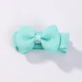 Sweet mint green ribbon bow hair clip for girls, mini hair accessory for toddlers - Mint Green