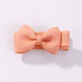 Cute mini peach grosgrain ribbon bow hair clip for little girls, sweet candy color style - Light Orange