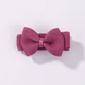 Cute mini magenta grosgrain ribbon bow hair clip for toddlers and girls' styling. - Fuschia