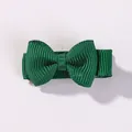 Cute mini green grosgrain ribbon bow hair clip for baby girls candy color hair accessory - Green