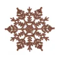 Ornement de flocon de neige à paillettes or rose pour sapin de Noël, design creux de 10 cm. - 10cm-0.5g / Café