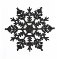Élégant flocon de neige à paillettes noires pour décorer le sapin de Noël, 10 cm. - 10cm-0.5g / Noir