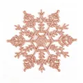 Décoration de Noël flocon de neige en plastique pailleté or rose - 10cm-0.5g / Or rose