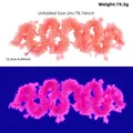 Neon pink star tinsel garland for Christmas tree decoration, fluorescent 2m length - 2 Meters / Neon Macaron Pink