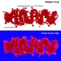 Red star tinsel garland Christmas decoration fluorescent under UV light 2m - 2 Meters / Fluorescent Macaron Red