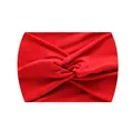Red twisted wide yoga headband for women with elastic sweat-wicking fabric - Red