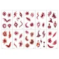 Tatouages temporaires réalistes de cicatrices sanglantes Halloween pour maquillage - Style de Cicatrice DF / Lot de 10 feuilles