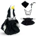 Nun costume set for porch goose decoration featuring black habit dress and cross - 23 Inches / Cross Nun / Four-Piece Set