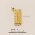 Bourbon biscuit shaped stainless steel pendant with 18K gold plating and measurements - Bourbon Biscuit Pendant