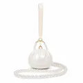 Elegant pearlescent shell-shaped acrylic evening clutch bag with luxury pearl strap - White Bun Shape