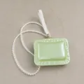 Elegant pale green acrylic evening clutch with pearl chain for wedding and party - Dumpling Shape Green