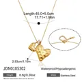 Elegante 18K vergoldete Halskette aus Edelstahl mit gehämmertem Doppelherz-Anhänger - Doppelherz Gehämmerte Halskette (JDN0105303)