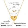 Vergoldete Halskette aus Edelstahl mit gehämmertem Herzanhänger für Damen Modeschmuck - Einzelherz Gehämmerte Halskette (JDN0305307)