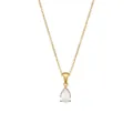 Elegante Halskette aus 18K vergoldetem Edelstahl mit einem Tropfen-Kristallanhänger - Weiß