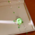 Elegant sweet green strawberry pendant necklace with white pearls and beads for vacation - Long Strawberry Pendant Necklace (HN12820) / Silver/Green