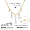 18K gold-plated stainless steel tassel necklace with round white zirconia pendants - Tassel Gradient Style (JDN0205314-WT) / Gold with White Zirconia