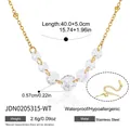 Elegant 18K gold plated stainless steel necklace with white cubic zirconia stones - Gradient Pendant Style (JDN0205315-WT) / Gold with White Zirconia