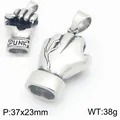 Roestvrijstalen punkrock vuisthanger 37x23mm 38g gewicht creatieve modesieraden voor heren - Hanger Zonder Ketting (KP117946-KJX) / 37x23mm / Staalkleur