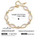 Bracelet élégant en acier inoxydable doré avec pierres en verre marquise transparent. - Or (JDB0103318-WT)