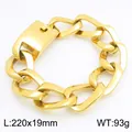 Herren Hip-Hop vergoldetes Edelstahl-Panzerarmband, quadratisch, 220x19mm, 93g Gewicht - Quadratische Panzerkette / Gold (KB213360-KJX)