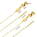 Collier chaîne croisée en acier inoxydable doré, largeur 1mm et longueur 45cm réglable - Chaîne d'extension réglable 1 mm (Or)