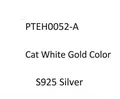 Bracelet à breloque chat en argent sterling S925 avec une finition plaquée or blanc de luxe - Style Chat (PTEH0052-A) / Argent 925 / Or Blanc