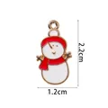Ciondolo pupazzo di neve in smalto rosso e bianco con finitura in lega dorata per gioielli - Pupazzo di Neve Cartoon con Cappello Rosso e Sciarpa (A02-19#)