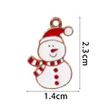 Ciondolo pupazzo di neve smaltato 2,3cm x 1,4cm per creazione gioielli di Natale - Stile Pupazzo di Neve con Cappello Nero e Fascia Rossa (A02-11#)