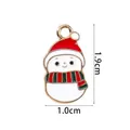Ciondolo pupazzo di neve in smalto per creazione gioielli fai-da-te, 1,9 cm x 1,0 cm - Pupazzo di Neve con Sciarpa a Righe (A02-14#)