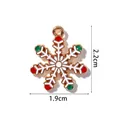 Ciondolo a fiocco di neve di Natale in smalto rosso e verde per gioielli fai da te - Fiocco di Neve Bianco con Accenti Rossi e Verdi (A02-3#)