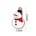 Ciondolo natalizio a forma di pupazzo di neve in smalto e lega per gioielli DIY 23mm - Piccolo Pupazzo di Neve dai Colori Classici (A02-10#)