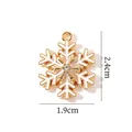 Elegante ciondolo a fiocco di neve dorato con smalto bianco e strass, 2.4x1.9cm - Fiocco di Neve Bianco con Strass Centrale (A02-5#)