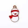 Ciondolo a forma di pupazzo di neve in smalto per gioielli fai da te, alto 1,9 cm - Stile Simpatico Pupazzo di Neve Rosso Bianco (A02-21#)