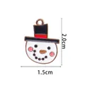 Ciondolo pupazzo di neve di Natale in lega per gioielli fai da te, 2x1.5cm - Pupazzo di Neve Sorridente con Cilindro Nero (A02-23#)