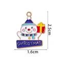 Ciondolo natalizio a forma di pupazzo di neve in smalto per gioielli fai da te, 2,5x1,6cm - Pupazzo di Neve con Cappello Blu e Confezione Regalo (A02-16# Blu)
