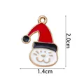 Ciondolo natalizio smaltato a forma di cappello di Babbo Natale 1.4x2cm fai-da-te - Stile Piccola Figura con Cappello Rosso in Smalto (A02-24#)