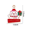 Ciondolo natalizio a forma di pupazzo di neve in smalto per gioielli fai da te, 2,5x1,6cm - Pupazzo di Neve con Cappello Rosso e Confezione Regalo Verde (A02-16# Rosso)