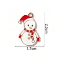 Ciondolo a forma di pupazzo di neve natalizio in lega per gioielli DIY rosso oro - Pupazzo di Neve con Cappello Rosso e Sciarpa a Righe (A02-12# Rosso)