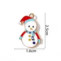 Ciondolo pupazzo di neve in lega natalizia da 2,5 cm per creazione di gioielli DIY - Pupazzo di Neve con Cappello Rosso e Sciarpa Blu (A02-12# Blu)