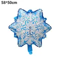 Large 58x50cm blue and white snowflake shaped aluminum foil balloon for Christmas decor - Christmas Snow / 58x50cm