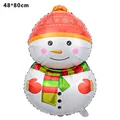Large snowman shaped Christmas foil balloon for party decoration, measuring 48x80cm - Cute Snowman / 48x80cm