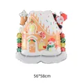Gingerbread house Christmas balloon with Santa and snowman illustrations, size 56x58cm - New Christmas Candy House Balloon / 56x58cm