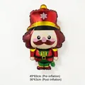 Large nutcracker shaped Christmas aluminum foil balloon for festive holiday decor - Cartoon Nutcracker Soldier Balloon / 49x83cm