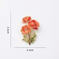Red poppy enamel pin flower brooch alloy badge with size and weight measurements - Red Poppy (CZ3878) / 3.5x2.3cm