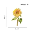 Elegant sunflower enamel brooch pin with 3.5cm height and 2.2cm width dimensions - Sunflower (CZ3882) / 3.5x2.2cm
