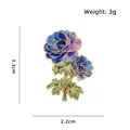 Blue enamel flower brooch pin with gold-tone finish 3.3x2.2cm - Blue Flower (CZ3875) / 3.3x2.2cm